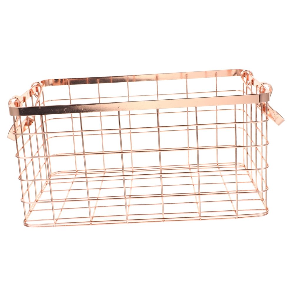 Cabilock Wire Fruit Basket Iron Storage Organizer with Handle for Desktop Decorative Vegetable Holder Lightweight Portable for Home and Picnic Use