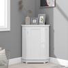 Merax Corner Cabinet White Bathroom Floor Storage with Adjustable Shelves for Kitchen, Living Room view 1