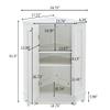 Merax Corner Cabinet White Bathroom Floor Storage with Adjustable Shelves for Kitchen, Living Room view 2