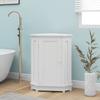 Merax Corner Cabinet White Bathroom Floor Storage with Adjustable Shelves for Kitchen, Living Room view 4