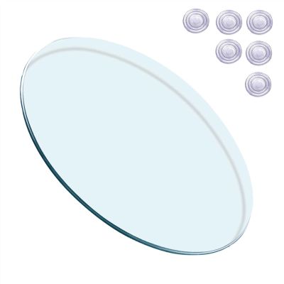 KDLKCT6 Glass Table Top Tempered Kitchen Dining Table Top Glass Round Replacement Protector Cover 16 18 20 22 24 30 Inch, Clear Plate Glass, Thick 1/3", Easy to Install, Impact Resistance