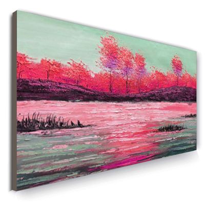 100% Hand-Painted Original Oil Painting Hand Painted Art Landscapes Valley Style Antique Oil Painting Landscape Landscape Oil Painting On Canvas 64X32Inch Unframed