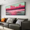 100% Hand-Painted Original Oil Painting Hand Painted Art Landscapes Valley Style Antique Oil Painting Landscape Landscape Oil Painting On Canvas 64X32Inch Unframed view 3