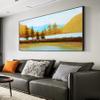 100% Hand-Painted Original Oil Painting Wave Painting Textured Painting Room Decor Realism Painting Traditional Realistic Landscape Wall Art 96X48 Unframed view 3