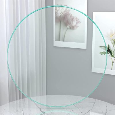 KDLKCT6 Tempered Glass Table Top 38 45 50 55 60 65 75 80 cm,Clear Round Glass Top,Size Can Be Customized,Thick : 9mm/0.35inch,Polished Edges,Shatterproof,Helps Stabilize The Table