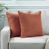 CASANEMA Solid Cushion Cover Super Soft & Cozy Home Dcor Throw Pillow Case Home for Chair Couch Bedroom & Livingroom Dcor Pillowcase with Invisible Zipper Set of 2 Pieces - Brick 22"x22" Each view 1
