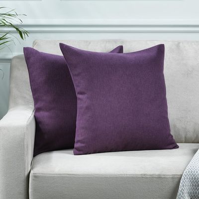 CASANEMA Solid Cushion Cover Super Soft & Cozy Home Dcor Throw Pillow Case Home for Chair Couch Bedroom & Livingroom Dcor Pillowcase with Invisible Zipper Set of 2 Pieces - Purple 18"x18" Each