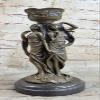 Art Deco Made by Lost Wax Sexy Girls Candle Holder Classic Bronze Artwork Figure view 1