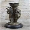Art Deco Made by Lost Wax Sexy Girls Candle Holder Classic Bronze Artwork Figure view 2