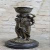Art Deco Made by Lost Wax Sexy Girls Candle Holder Classic Bronze Artwork Figure view 4