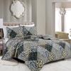 3 Piece Animal Print Bedspread Leopard Zebra Cheetah Printed Quilt Set Jungle Rustic Cabin Theme Bedding Reversible Black White Queen Size Coverlet for All Season (Queen, Black) view 1