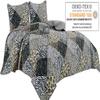3 Piece Animal Print Bedspread Leopard Zebra Cheetah Printed Quilt Set Jungle Rustic Cabin Theme Bedding Reversible Black White Queen Size Coverlet for All Season (Queen, Black) view 2