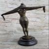 Demetre Chiparus Fan Dancer Bronze Sculpture Signed Art Deco D.H. Chiparus Sale view 3