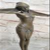 Demetre Chiparus Fan Dancer Bronze Sculpture Signed Art Deco D.H. Chiparus Sale view 4