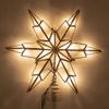 10-Light 6 Point Gold Capiz Star Tree Topper view 2