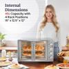 Elite Gourmet ETO4510B# French Door 47.5Qt, 18-Slice Convection Oven 4-Control Knobs, Bake Broil Toast Rotisserie Keep Warm, Includes 2 x 12" Pizza Racks, Stainless Steel view 2