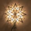 10-Light 8-Point White Glitter Capiz Star Tree Topper view 2
