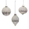 80MM Glitter and Silver Ball, Finial and Onion, 3 Piece Set view 2
