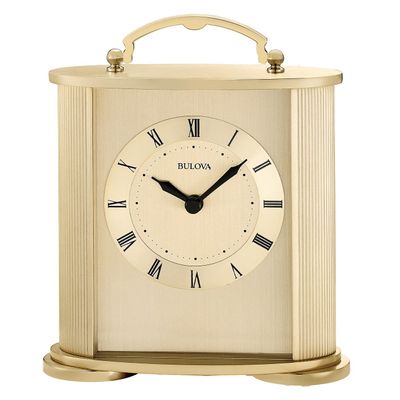Bulova Clocks B1719 Arthur Brushed Gold 6.5H x 5.5 W x 2.25 D