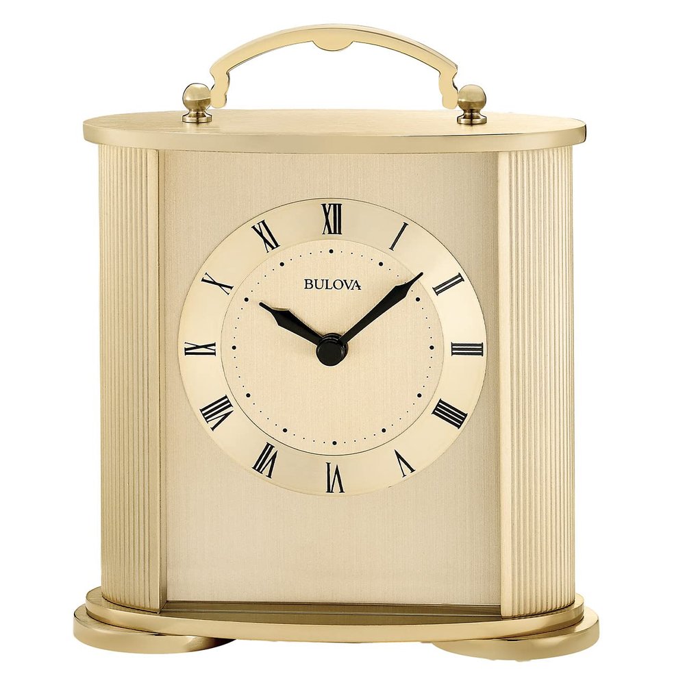 Bulova Clocks B1719 Arthur Brushed Gold 6.5H x 5.5 W x 2.25 D
