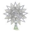 10-Light 8-Point Silver Glitter Capiz Star Tree Topper view 1