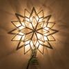 10-Light 8-Point Silver Glitter Capiz Star Tree Topper view 2