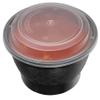 Meal Prep Containers 40oz Round Bowls with Lids, Disposable Food Storage Bento Box, Microwavable, Premium Bowl, Stir Fry, Ramen, Soup | Lunch Box | BPA Free | Freezer / Dishwasher Safe (Black, 100) view 1