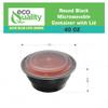 Meal Prep Containers 40oz Round Bowls with Lids, Disposable Food Storage Bento Box, Microwavable, Premium Bowl, Stir Fry, Ramen, Soup | Lunch Box | BPA Free | Freezer / Dishwasher Safe (Black, 100) view 3