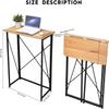 Folding Laptop Computer Desk, Standing Desk, 31in Small Desk for Sitting or Standing, No Need to Assembly, Suitable for Home, Office, Writing (Wood Board Color) view 2