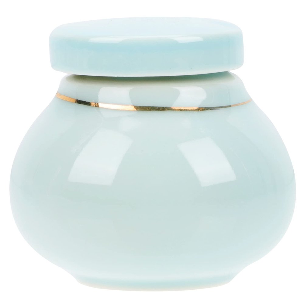 1piece Ceramic Chinese Medicine Powder Jar Screw Lid Travel Ointment Container for Creams Masks and Personal Care Products Compact and Refillable Design for Home and Travel Use