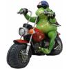 10" L Born to Ride Patriotic USA Biker Frog Riding Red Chopper Motorcycle Statue view 2