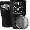 1776 America 30oz Patriotic Tumbler - American Flag Tumbler Travel Mug - Patriotic Coffee Travel Mug - Double Insulated 30oz Tumbler - Engraved in the USA - (America 1776) view 1