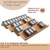 Angimio Bamboo Spice Rack Drawer Organizer - 8 Pieces Set- 9" Wide Per Piece - Combine Pieces Into 18" Wide Rack (9" or 18") view 2