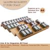 Angimio Bamboo Spice Rack Drawer Organizer - 8 Pieces Set- 10" Wide Per Piece - Combine Pieces Into 20" Wide Rack (10" or 20") view 2