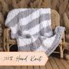 Adyrescia Chunky Knit Blanket Throw | 100% Hand Knit with Jumbo Chenille Yarn (50"x60", Gray and White Stripes) view 3