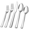 10-Piece Silverware Set, E-far Stainless Steel Flatware Set Service for 2, Modern Tableware Cutlery Set for Home and Restaurant, Square Edge & Mirror Finish, Dishwasher Safe view 1
