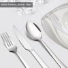 10-Piece Silverware Set, E-far Stainless Steel Flatware Set Service for 2, Modern Tableware Cutlery Set for Home and Restaurant, Square Edge & Mirror Finish, Dishwasher Safe view 3