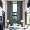Fcosie Extra Long Curtains 10-24 ft Length, Natural Linen Blend Drapes for High Living Room Bedroom Loft, Privacy High Ceiling Drapery with Grommet Top, 1 Panel, 50" Wx168 L, Dark Grey view 1