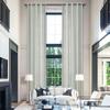 Fcosie Extra Long Curtains 10-24 ft Length, Natural Linen Blend Drapes for High Living Room Bedroom Loft, Privacy High Ceiling Drapery with Grommet Top, 1 Panel, 50" Wx168 L, Fog (18#) view 1