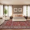 Rugland 5x7 Area Rugs - Stain Resistant Washable Rugs 5x7, Anti Slip Backing Low Pile Rugs for Living Room, Bedroom, Vintage Tribal Area Rugs, Burgundy view 4