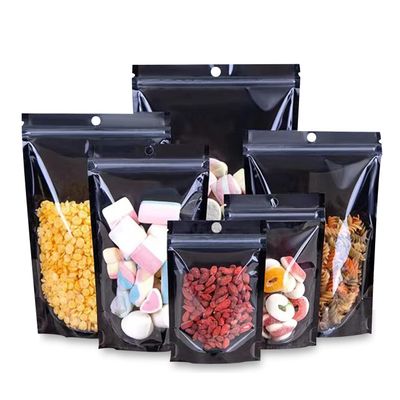 100 Pack Mylar Bags Smell Proof Bags, Resealable Stand Up Food Storage Bags Packaging Foil Pouch Bag with Clear Front Window for Cookies, Snack, Jewelry (8x12+4inch)