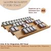 Angimio Bamboo Spice Rack Drawer Organizer - 8 Pieces Set- 11" Wide Per Piece - Combine Pieces Into 22" Wide Rack (11" or 22") view 2