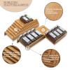 Angimio Bamboo Spice Rack Drawer Organizer - 8 Pieces Set- 11" Wide Per Piece - Combine Pieces Into 22" Wide Rack (11" or 22") view 3