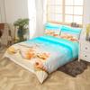 Blue Ocean Duvet Cover Set Twin Size,Seashell Starfish Bedding Set 2pcs for Kids Teens Girls Room Decor, Summer Beach Comforter Cover Hawaiian Vacation Quilt Cover with 1 Pillowcase view 3