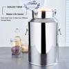 Milk Can with Silicone Sealed Lid, 201 Stainless Steel Milk Transport Bucket Wine Pail Bottle Milk Jug Keg Oil Barrel Tea Canister Dairy Pot 5-88L Optional (Silver),35L view 2
