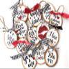 Kiss Me Hanging Mini Wood Sign, Valentine Ornament, Home Decor, Mini Wood Slice, Handmade Gift, I Love you Keepsake, Tree Decoration, 15 Style Options (Kiss Me) view 2