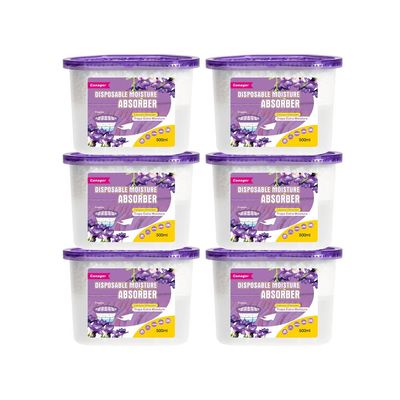 CANAGER Moisture Absorber Box-Odor Eliminator,Absorb Excess Moisture. Suitable for Wardrobe, Bedroom, Kitchen and Bathroom-6 Packs, Effectively Collect Water, Fresh Air,Freesia. Fuchsia