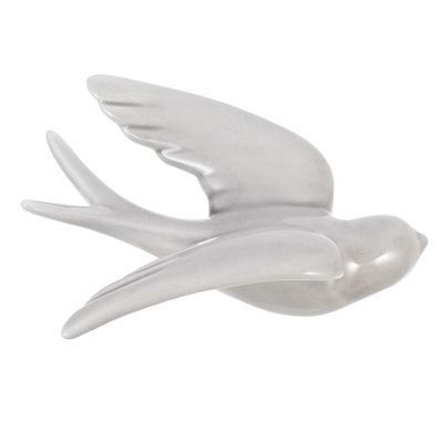 ULTNICE Ceramic Swallows Wall Decor 3D Grey Hanging Bird Sculpture Nordic Style Wall Mounted Art for Indoor Outdoor Home Bedroom Garden