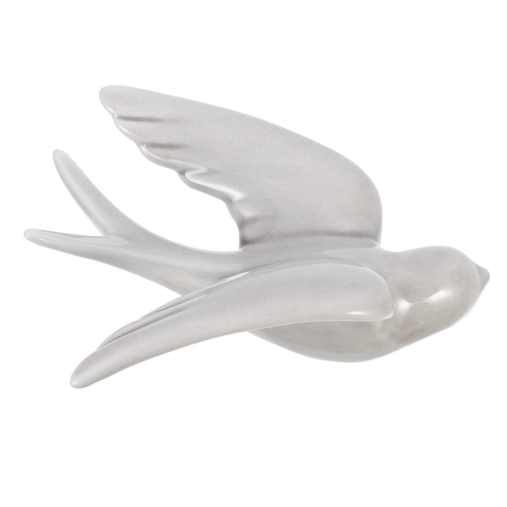 ULTNICE Ceramic Swallows Wall Decor 3D Grey Hanging Bird Sculpture Nordic Style Wall Mounted Art for Indoor Outdoor Home Bedroom Garden