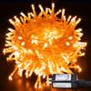 JMEXSUSS Connectable 33ft Orange Christmas Lights Indoor, 100 LED Orange String Lights Clear Wire, 8 Modes Outdoor Christmas Twinkle Light Plug in for Tree Party Decoration view 1